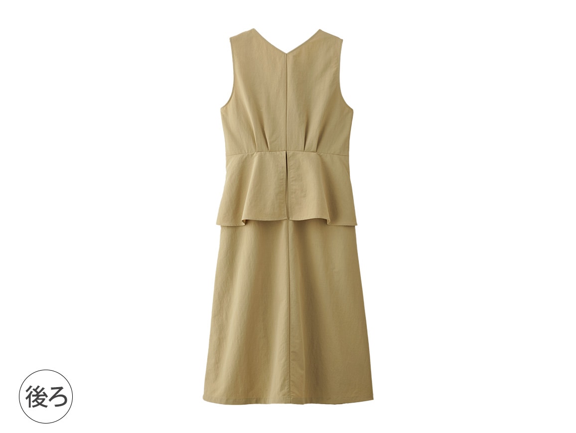 ペプラムつきはっ水ジレワンピ ペプラムつきはっ水ジレワンピ