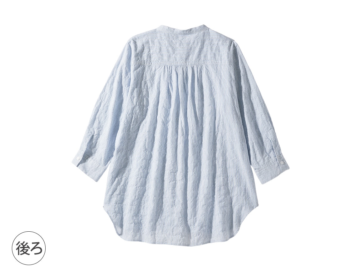 コットンシャーリングふんわりブラウス(七分袖)【広告商品】 コットンシャーリングふんわりブラウス(七分袖)【広告商品】