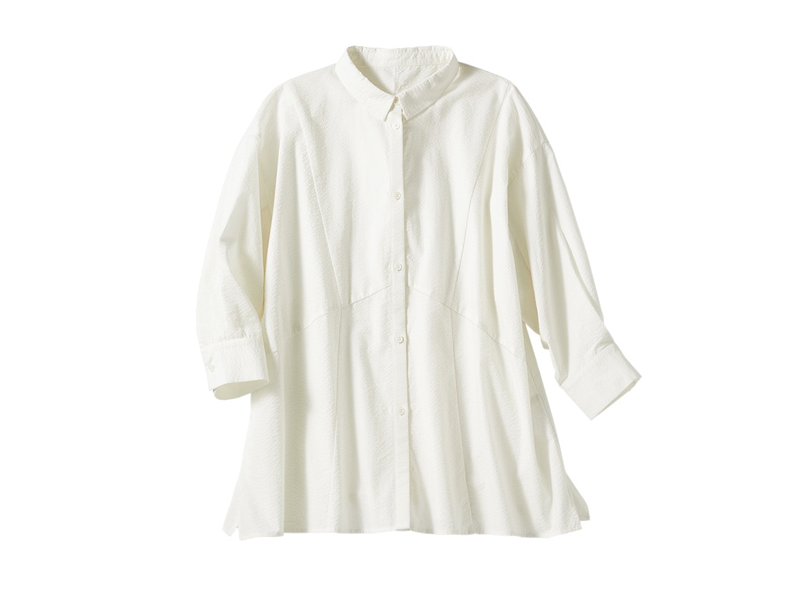 汚れにくいサッカー調シャツジャケット 汚れにくいサッカー調シャツジャケット