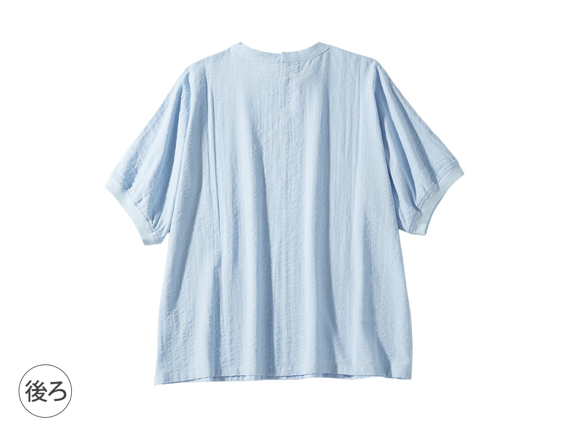 綿ドビーストライプTブラウス【広告商品】 綿ドビーストライプTブラウス【広告商品】