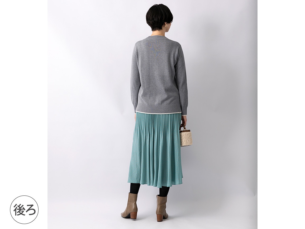 【先行】シルク混ラインデザインニット 【先行】シルク混ラインデザインニット