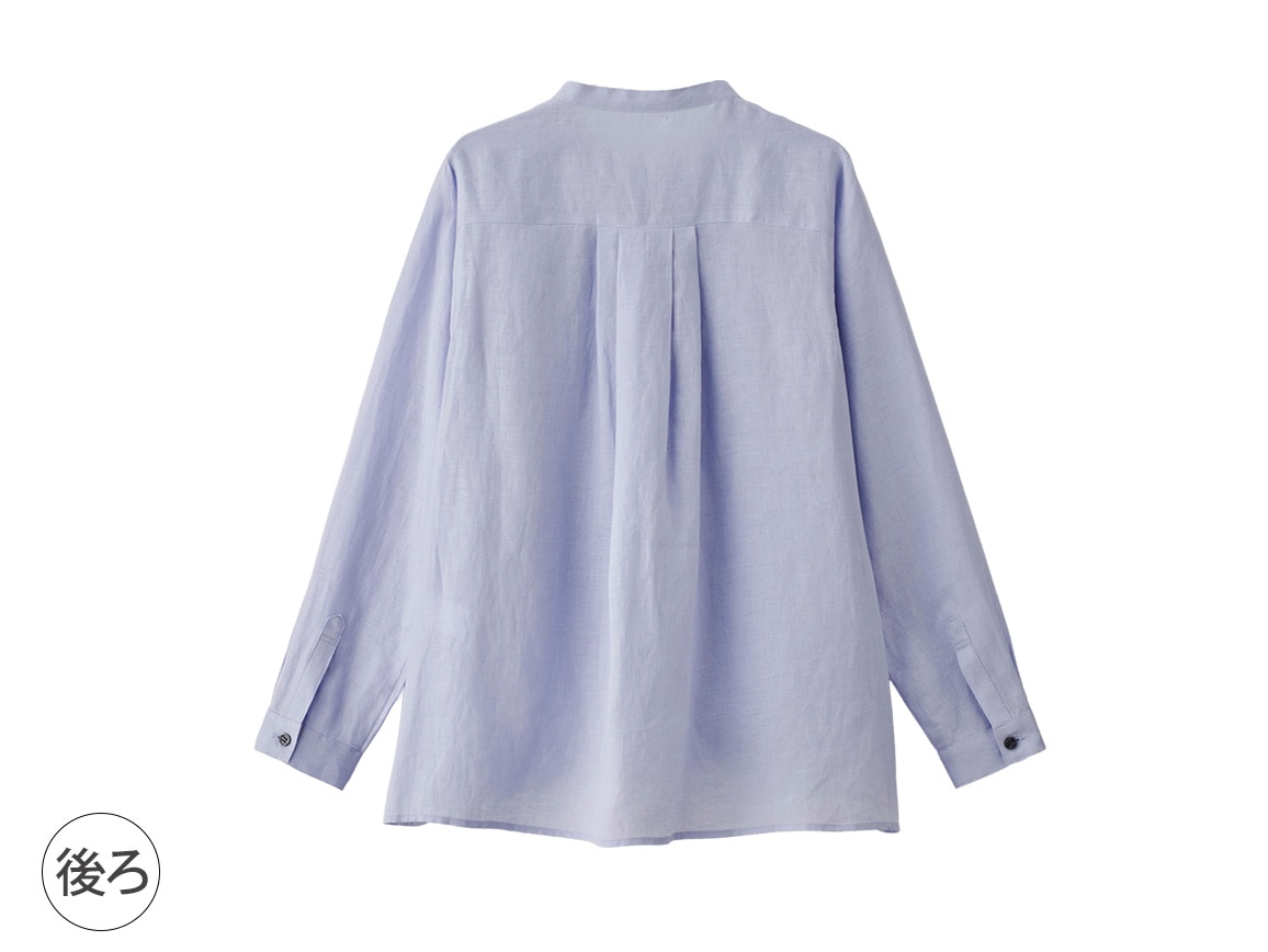 【先行】タックデザインリネンブラウス 【先行】タックデザインリネンブラウス