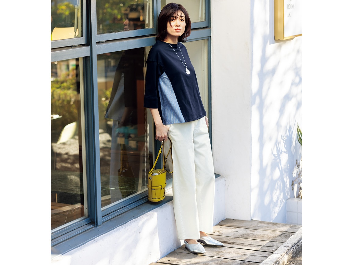 ストライプ使いデザインプルオーバー ストライプ使いデザインプルオーバー