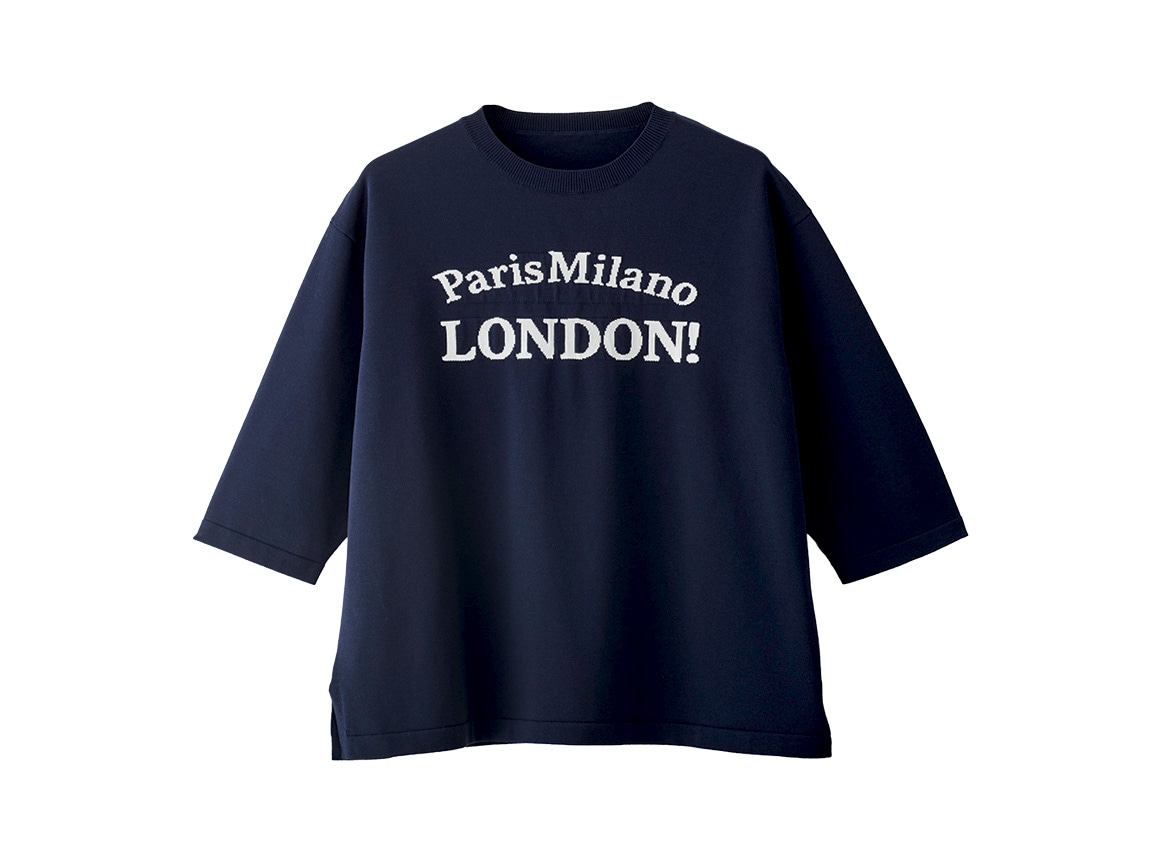 ひじが隠れるクルーネックニット ひじが隠れるクルーネックニット