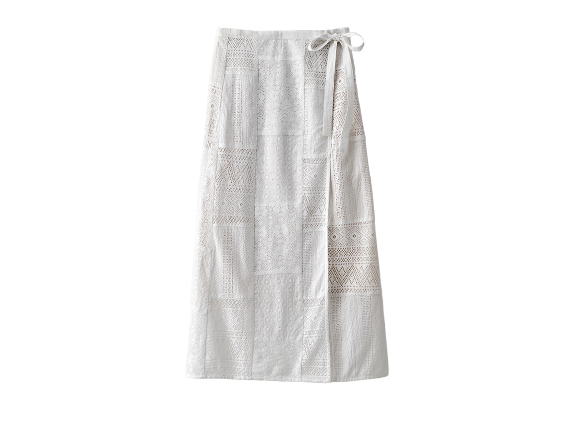 【先行】パッチワークレース巻きスカート 【先行】パッチワークレース巻きスカート