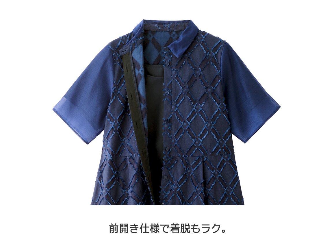 【先行】オーガンジージャカードワンピース 【先行】オーガンジージャカードワンピース