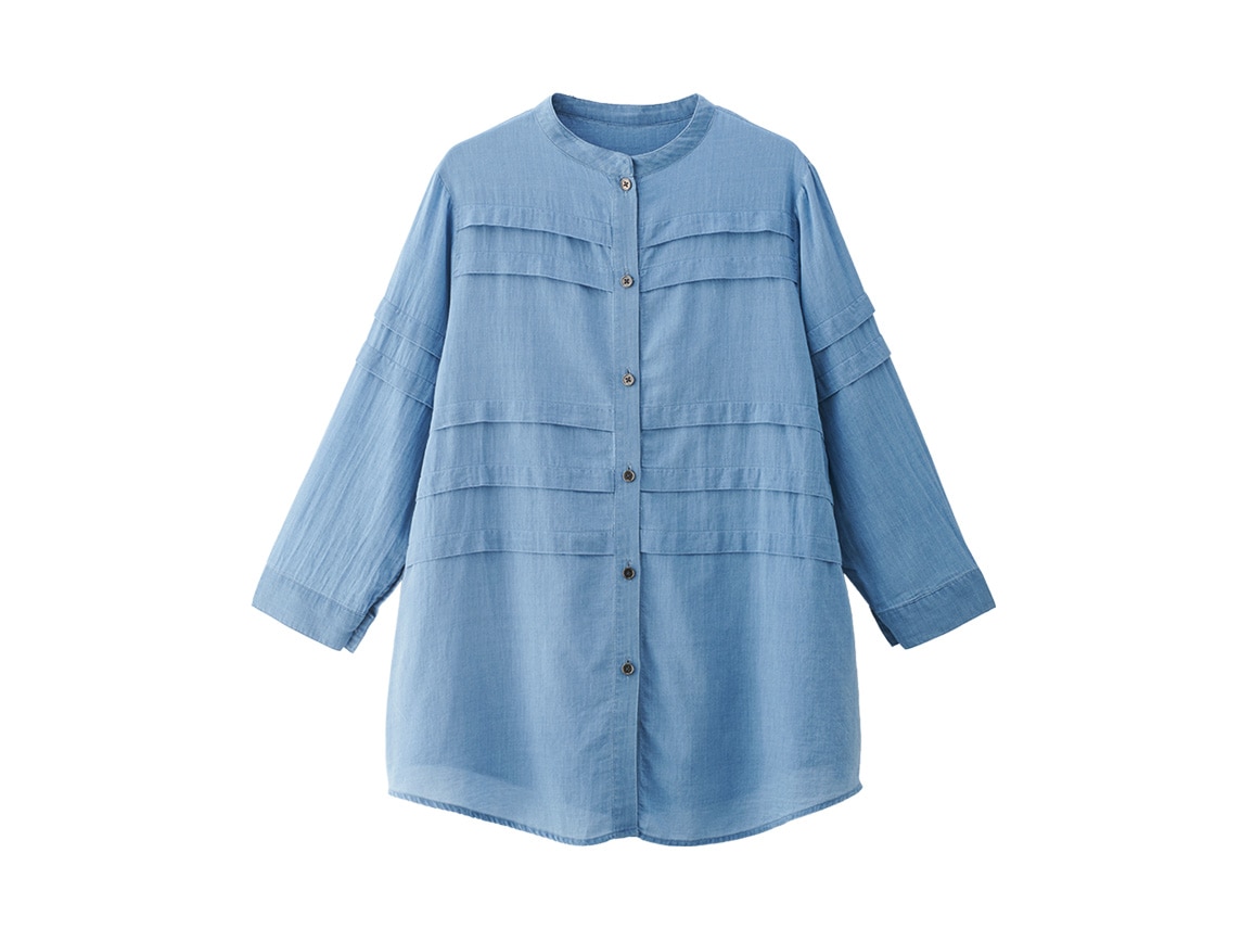 【先行】極薄デニムタックシャツ 【先行】極薄デニムタックシャツ