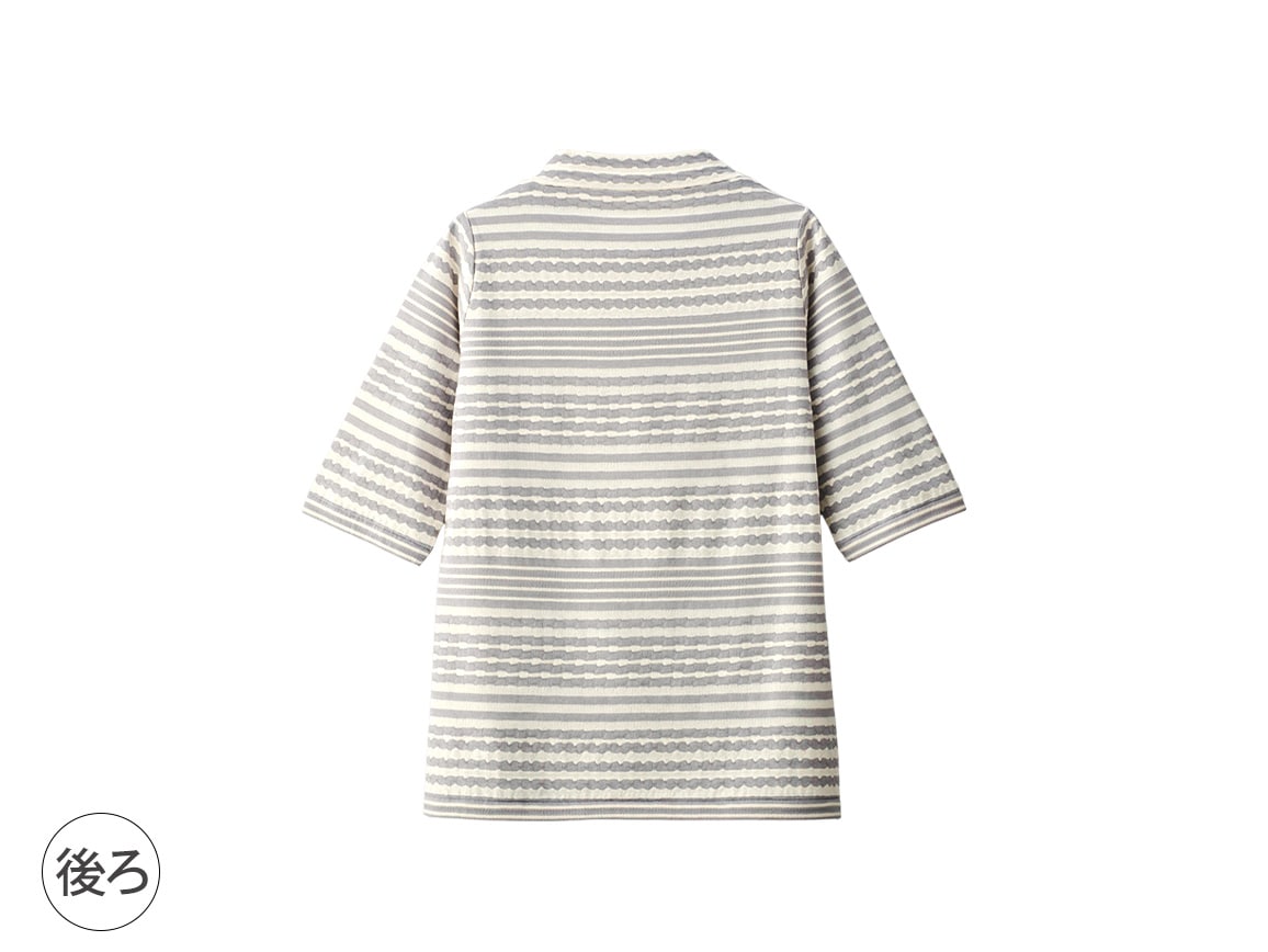 【先行】変形ボーダージャカードプルオーバー 【先行】変形ボーダージャカードプルオーバー