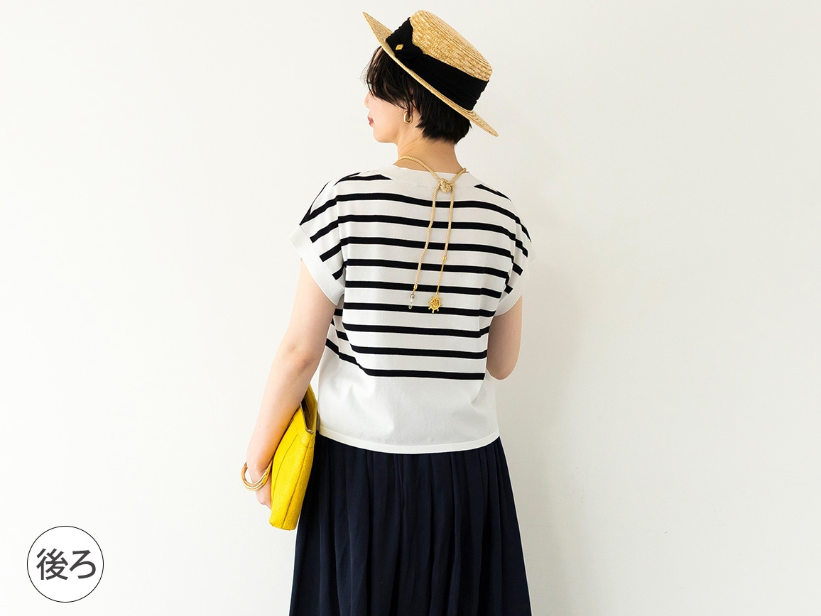 【先行】フレンチスリーブボーダープルオーバー 【先行】フレンチスリーブボーダープルオーバー