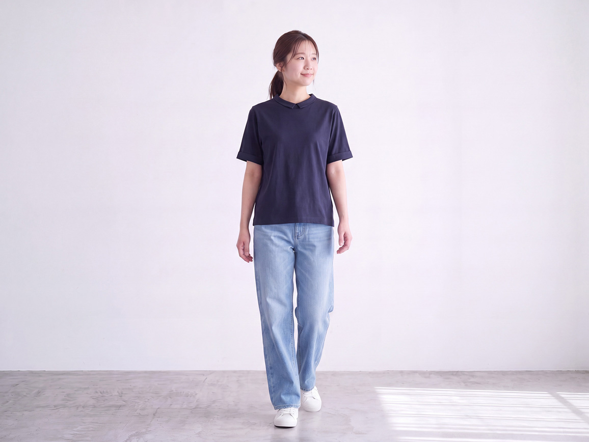 キレイが続く襟つきゆったりTシャツ(半袖) キレイが続く襟つきゆったりTシャツ(半袖)