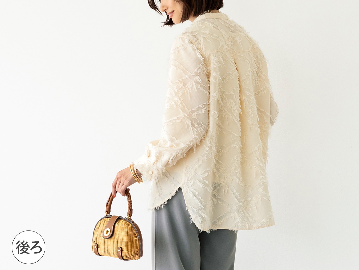 【先行】カットジャカードロングシャツ 【先行】カットジャカードロングシャツ