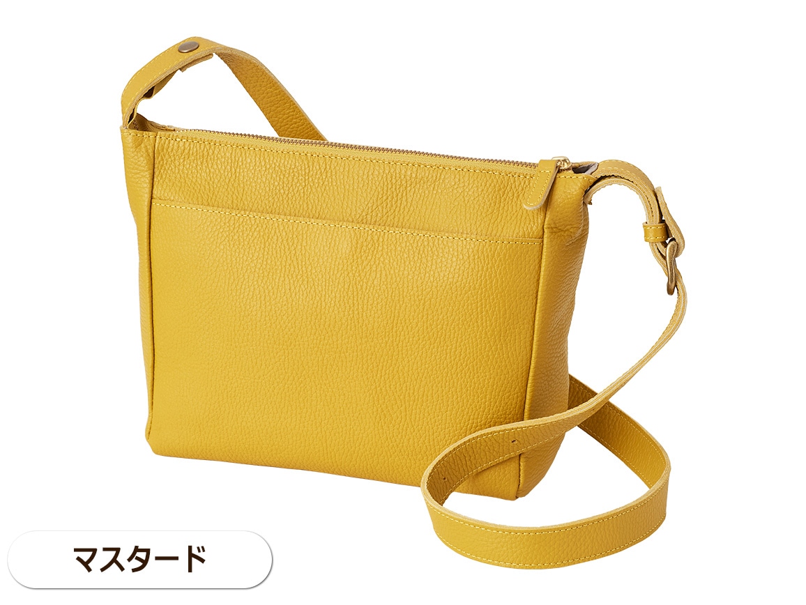 日本製 ガバッと見やすい撥水牛革ショルダーバッグ【広告商品】 日本製 ガバッと見やすい撥水牛革ショルダーバッグ【広告商品】