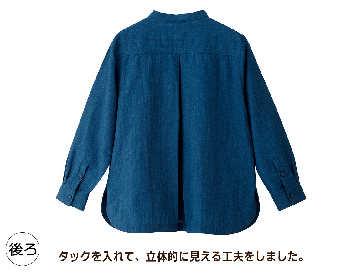 綿麻タックデザインシャツ 綿麻タックデザインシャツ