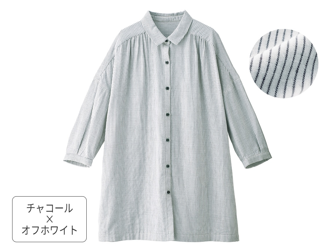 コットンガーゼロングシャツ コットンガーゼロングシャツ