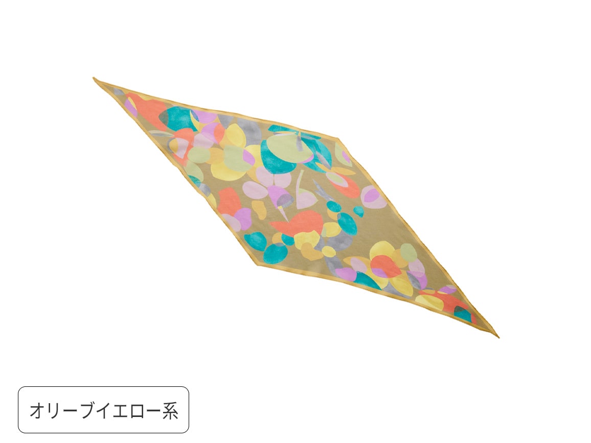 ウールシルクガーゼプリントスカーフ ウールシルクガーゼプリントスカーフ