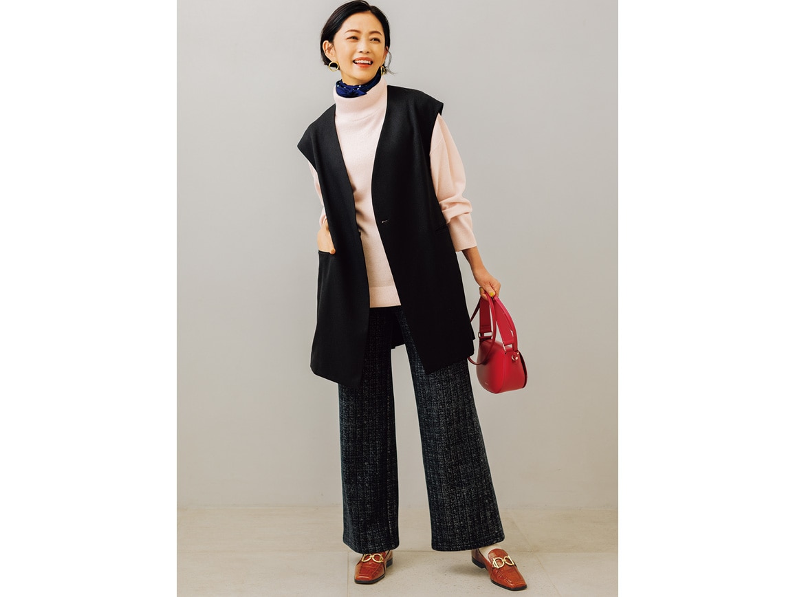 ツイードプリント裏シャギーワイドパンツ ツイードプリント裏シャギーワイドパンツ