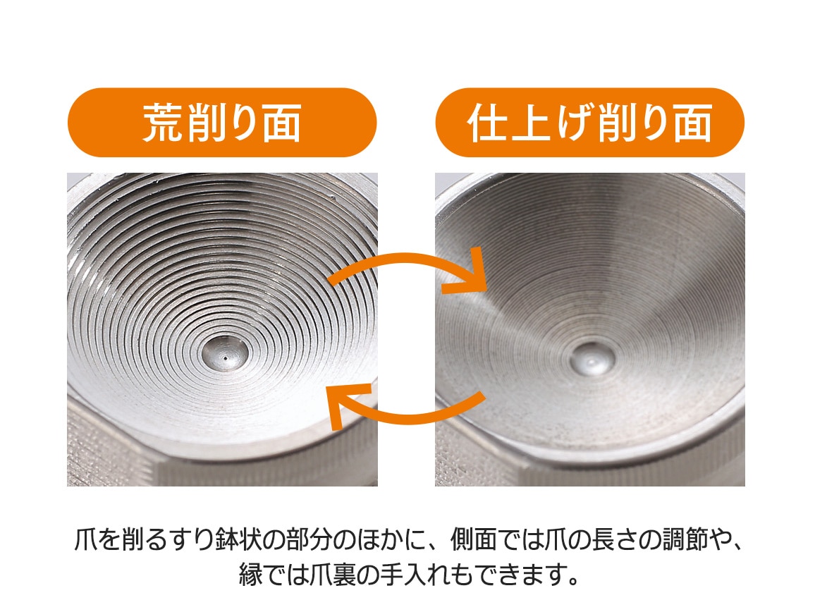 刃物産地で作られたすり鉢型爪やすり 刃物産地で作られたすり鉢型爪やすり