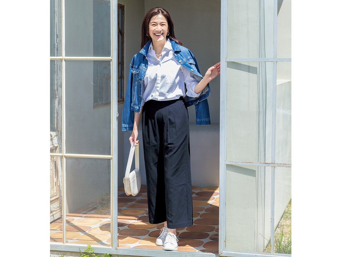 綿麻ダブルガーゼストレートパンツ 綿麻ダブルガーゼストレートパンツ