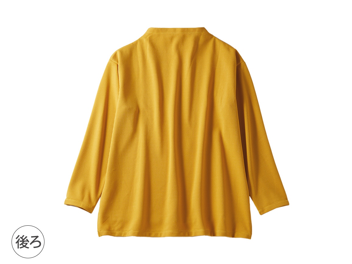 ワッフル編みゆったりプルオーバー(長袖)【広告商品】 ワッフル編みゆったりプルオーバー(長袖)【広告商品】