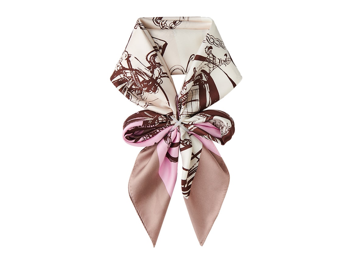 シルク100%スカーフ(留め具つき) シルク100%スカーフ(留め具つき)