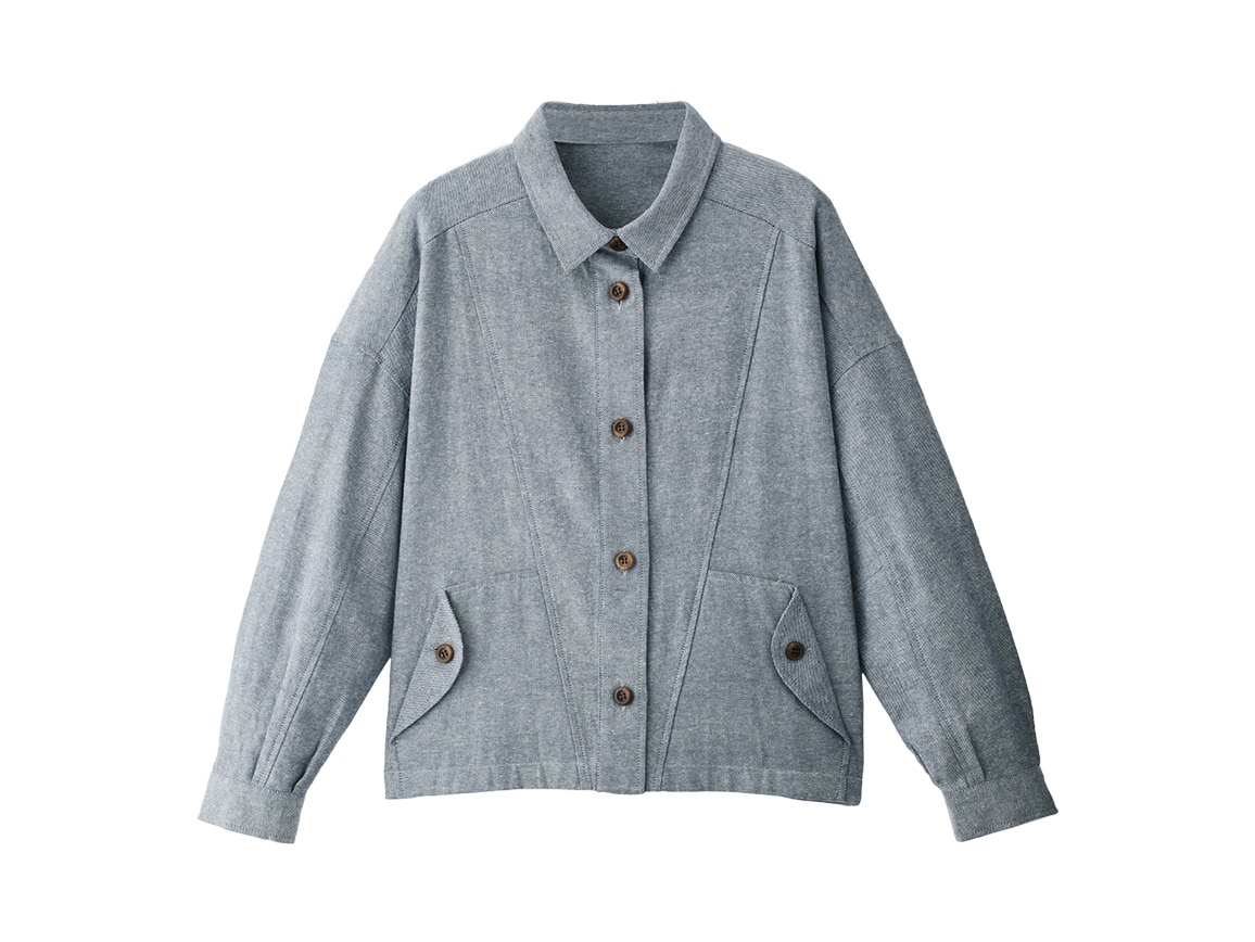 綿麻ツイルデニム調ブルゾン 綿麻ツイルデニム調ブルゾン