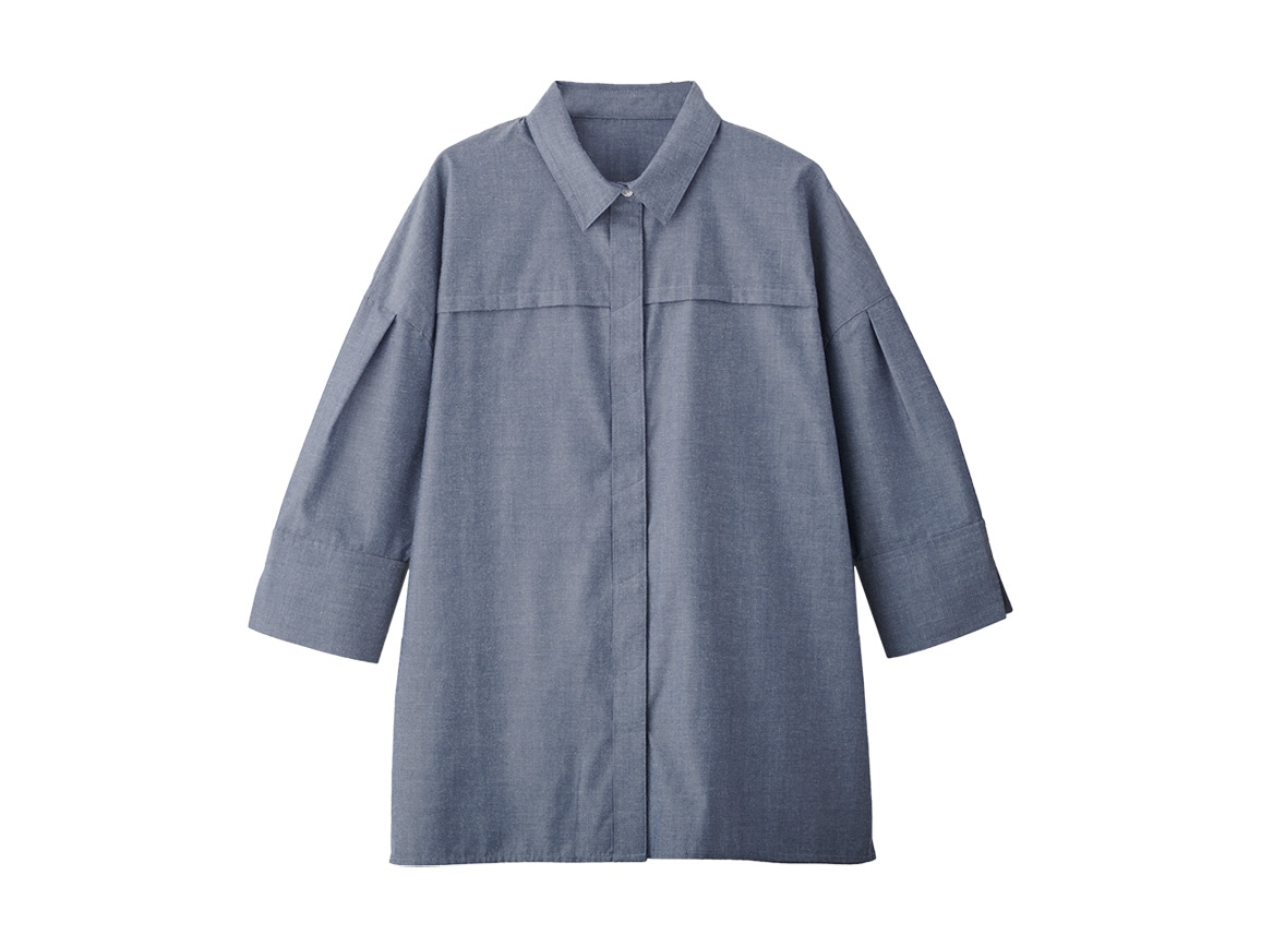 ヨークデザインゆったりシャツ(七分袖) ヨークデザインゆったりシャツ(七分袖)