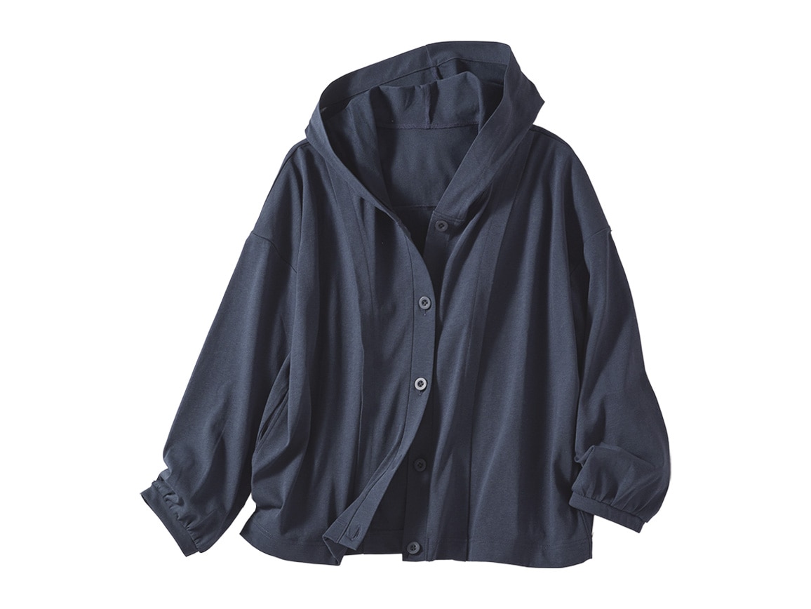 UVカット綿混パーカー（長袖）【広告商品】(02_M 62_ネイビー