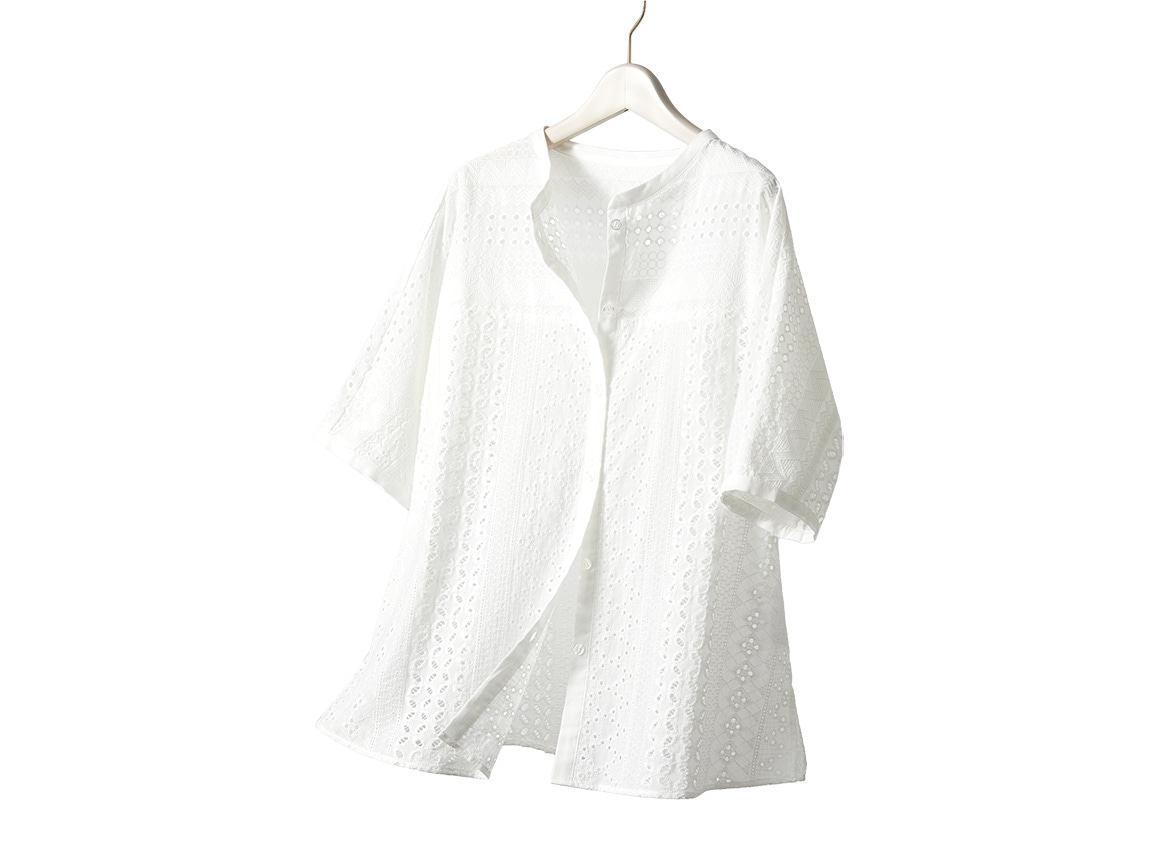 フラメンコ 総レース ブラウス ベージュ 長袖ミニ4段ボランテスペインM