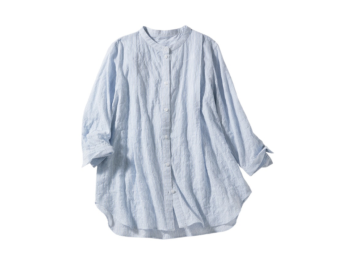 コットンシャーリングふんわりブラウス(七分袖)【広告商品】 コットンシャーリングふんわりブラウス(七分袖)【広告商品】