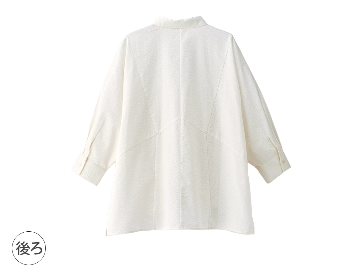 汚れにくいサッカー調シャツジャケット 汚れにくいサッカー調シャツジャケット