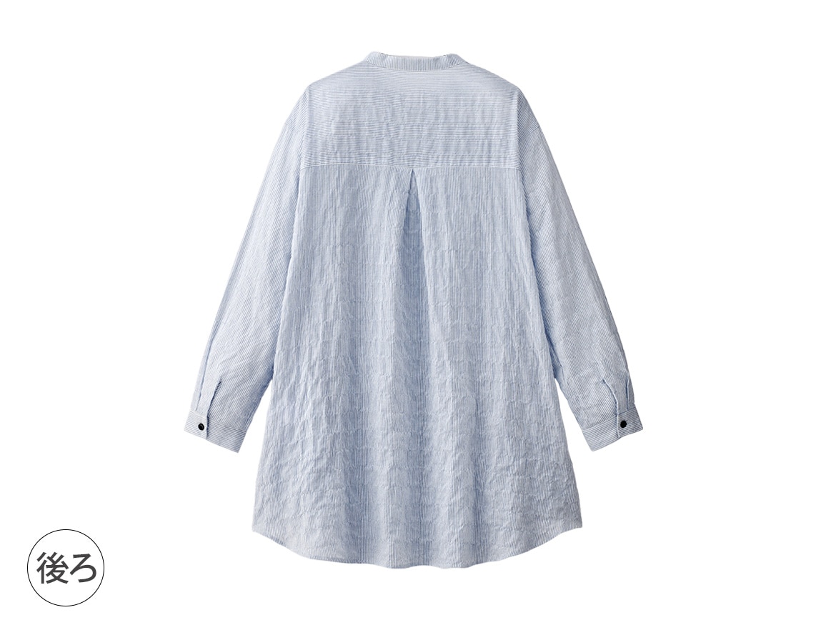 コットンシャーリングゆったりロングブラウス コットンシャーリングゆったりロングブラウス