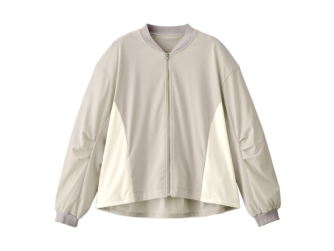 しわになりにくいバイカラーブルゾン しわになりにくいバイカラーブルゾン