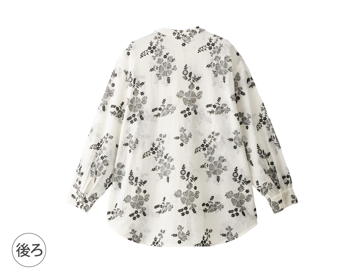 メッシュ刺しゅうゆったりブラウス メッシュ刺しゅうゆったりブラウス