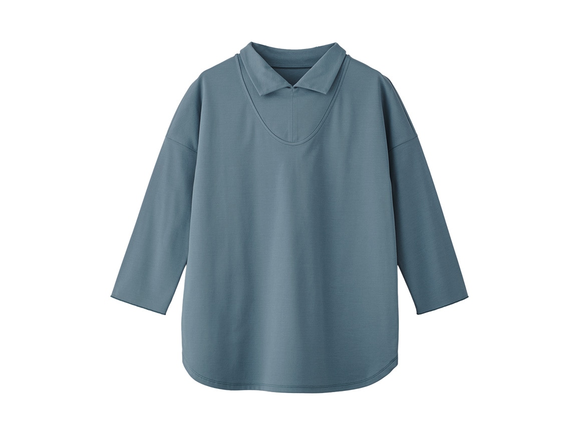 ハイゲージブラウス見えプルオーバー ハイゲージブラウス見えプルオーバー