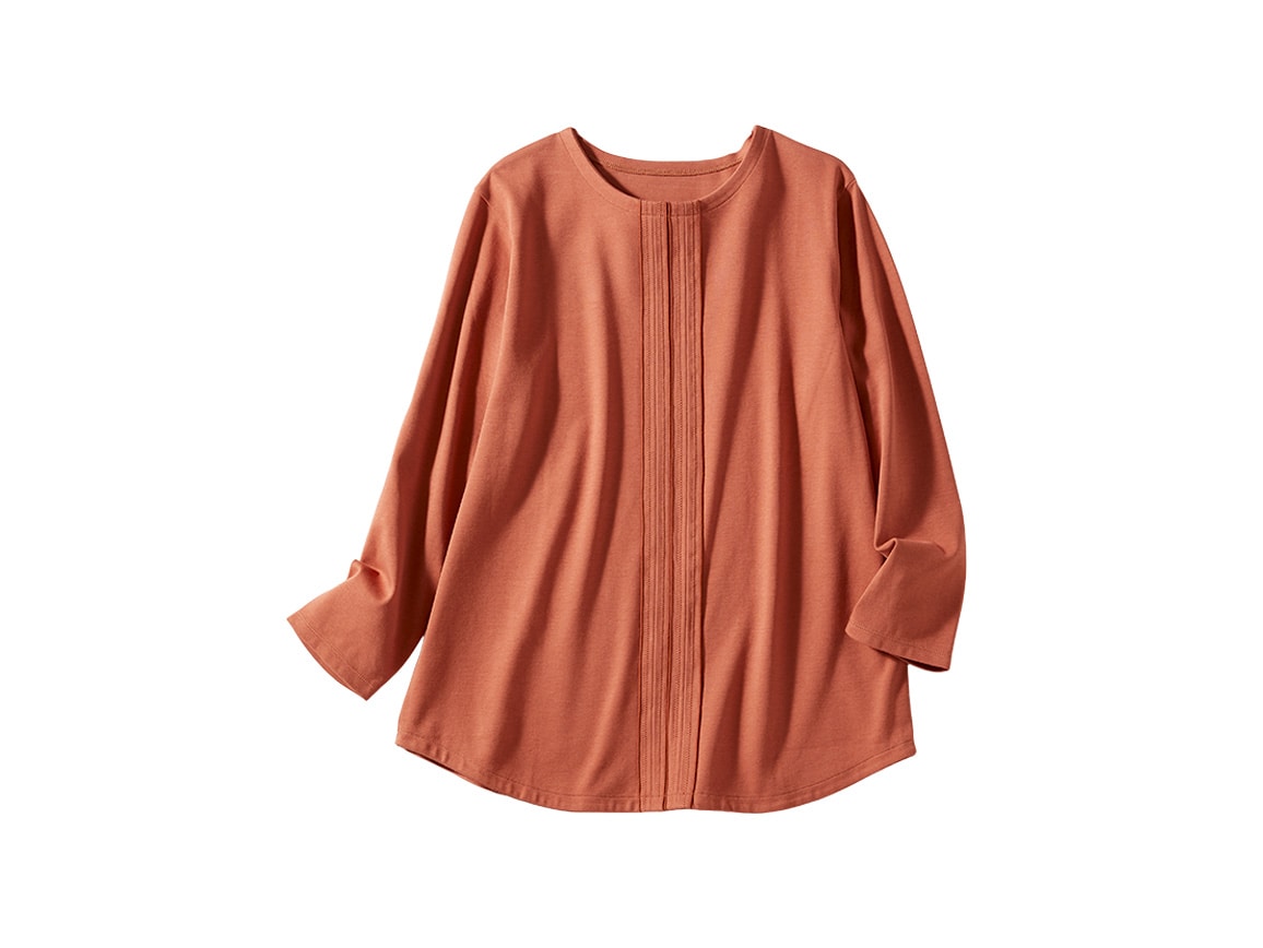 キレイが続くステッチデザインTシャツ(七分袖)【広告商品】 キレイが続くステッチデザインTシャツ(七分袖)【広告商品】