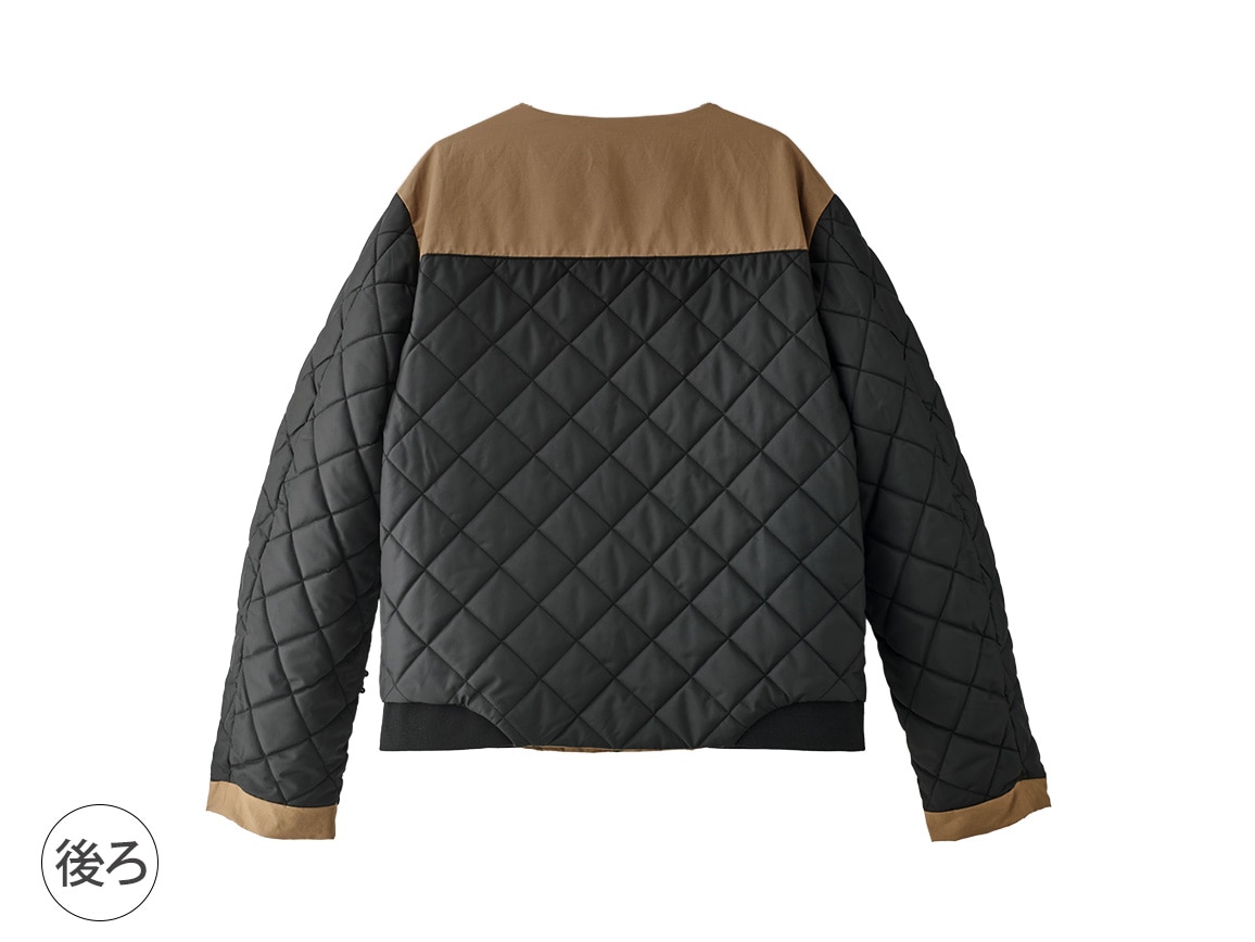 ミチコロンドンコシノ　バイカラー　カウナッパ　中綿　裏キルティング　レザー　M ミチコロンドンコシノ バイカラー カウナッパ 中綿 裏