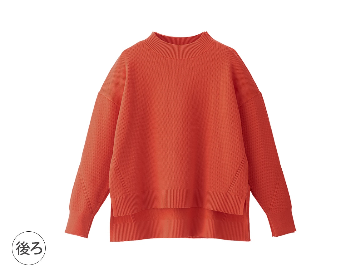 鹿の子編みモックネックセーター 鹿の子編みモックネックセーター