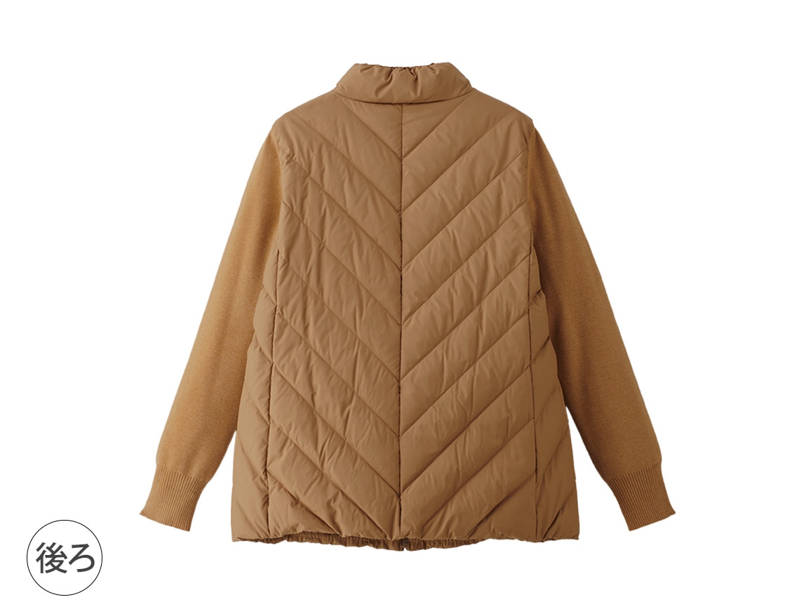 ニット袖ドッキングダウンジャケット ニット袖ドッキングダウンジャケット