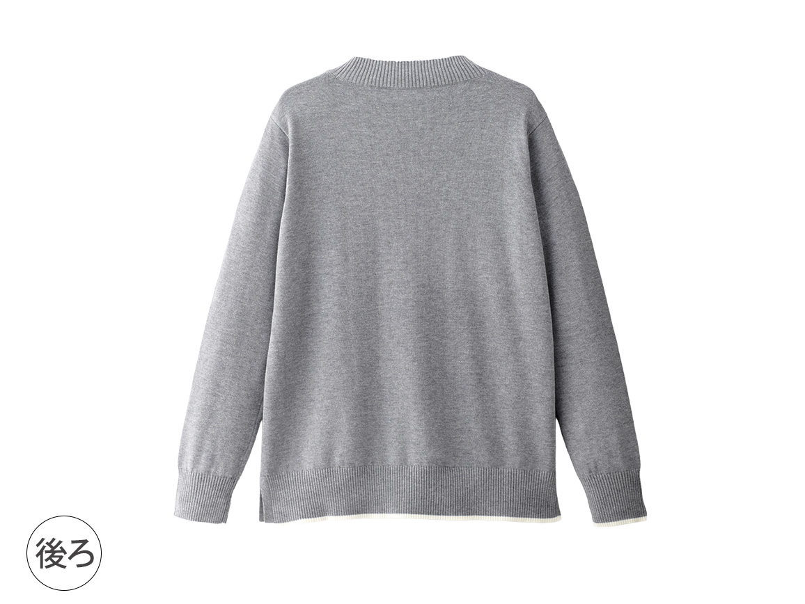 【先行】シルク混ラインデザインニット 【先行】シルク混ラインデザインニット