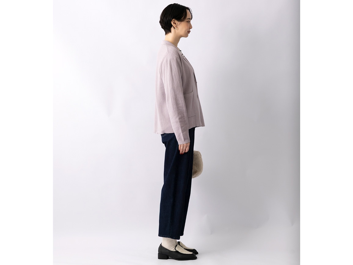 【先行】鹿の子編みテーラードニットジャケット 【先行】鹿の子編みテーラードニットジャケット
