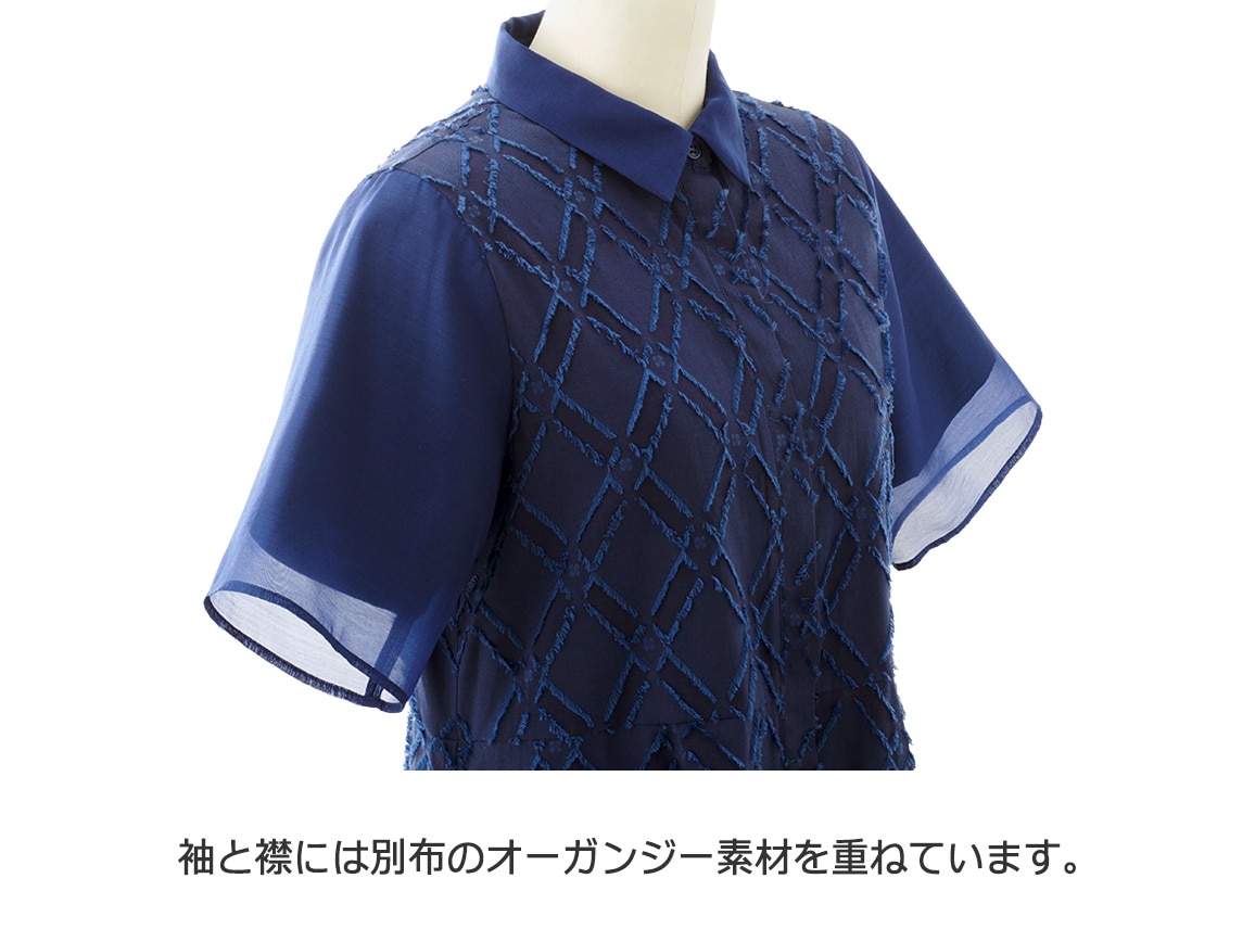 【先行】オーガンジージャカードワンピース 【先行】オーガンジージャカードワンピース