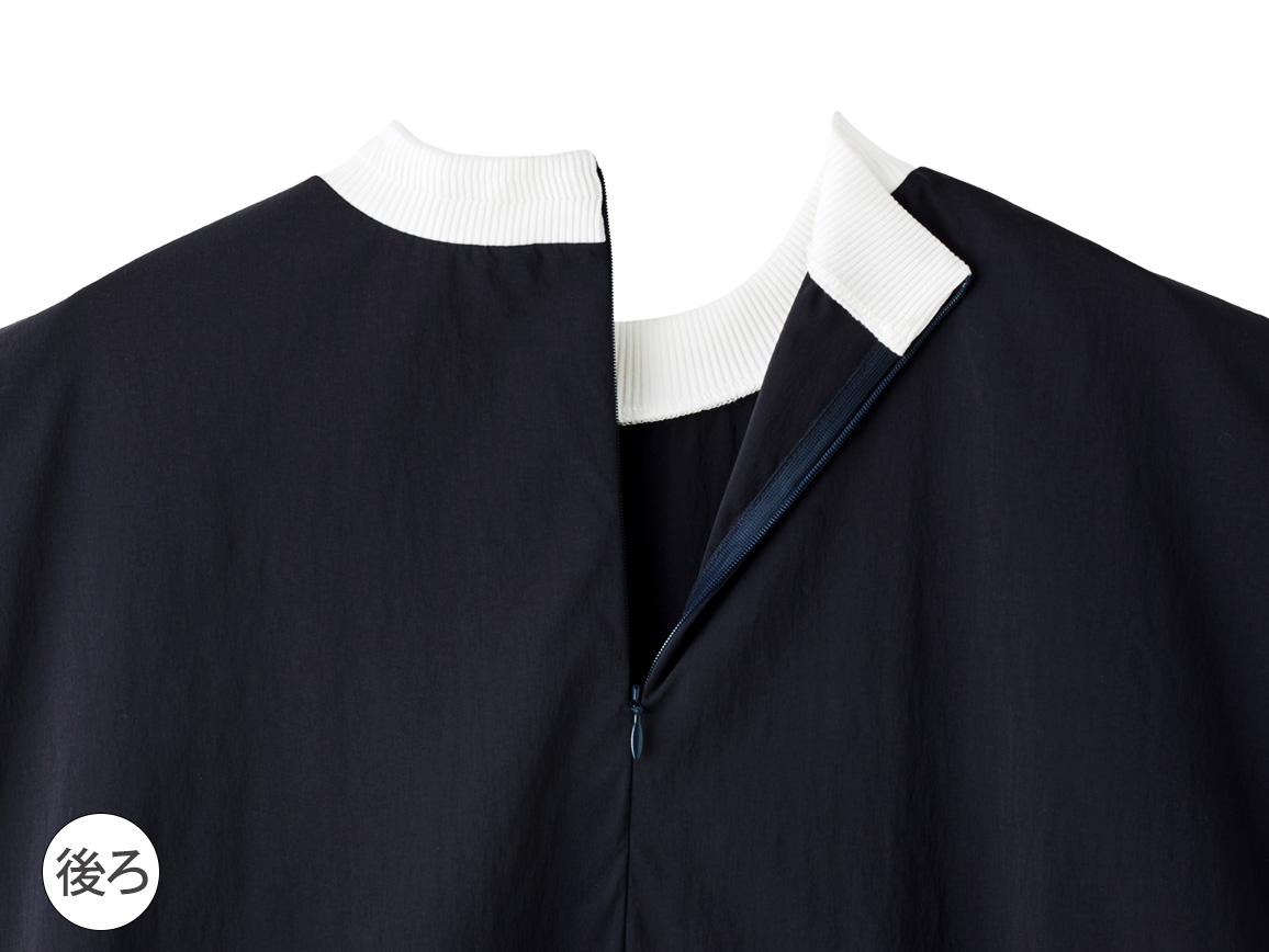 【先行】リブ襟つき軽量ワンピース 【先行】リブ襟つき軽量ワンピース