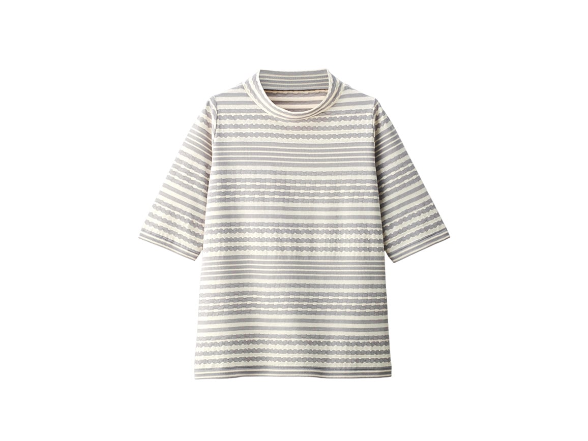 【先行】変形ボーダージャカードプルオーバー 【先行】変形ボーダージャカードプルオーバー