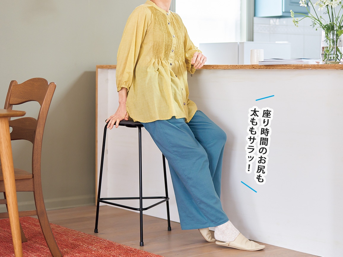 軽やかストレッチWガーゼ スマートワイドガウチョ 軽やかストレッチWガーゼ スマートワイドガウチョ