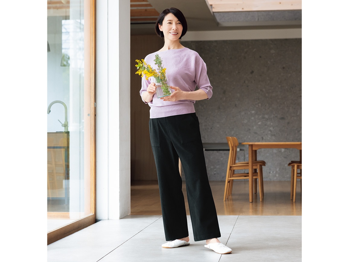 綿混トリコット編 キレイ見えするラクちんパンツ 綿混トリコット編 キレイ見えするラクちんパンツ