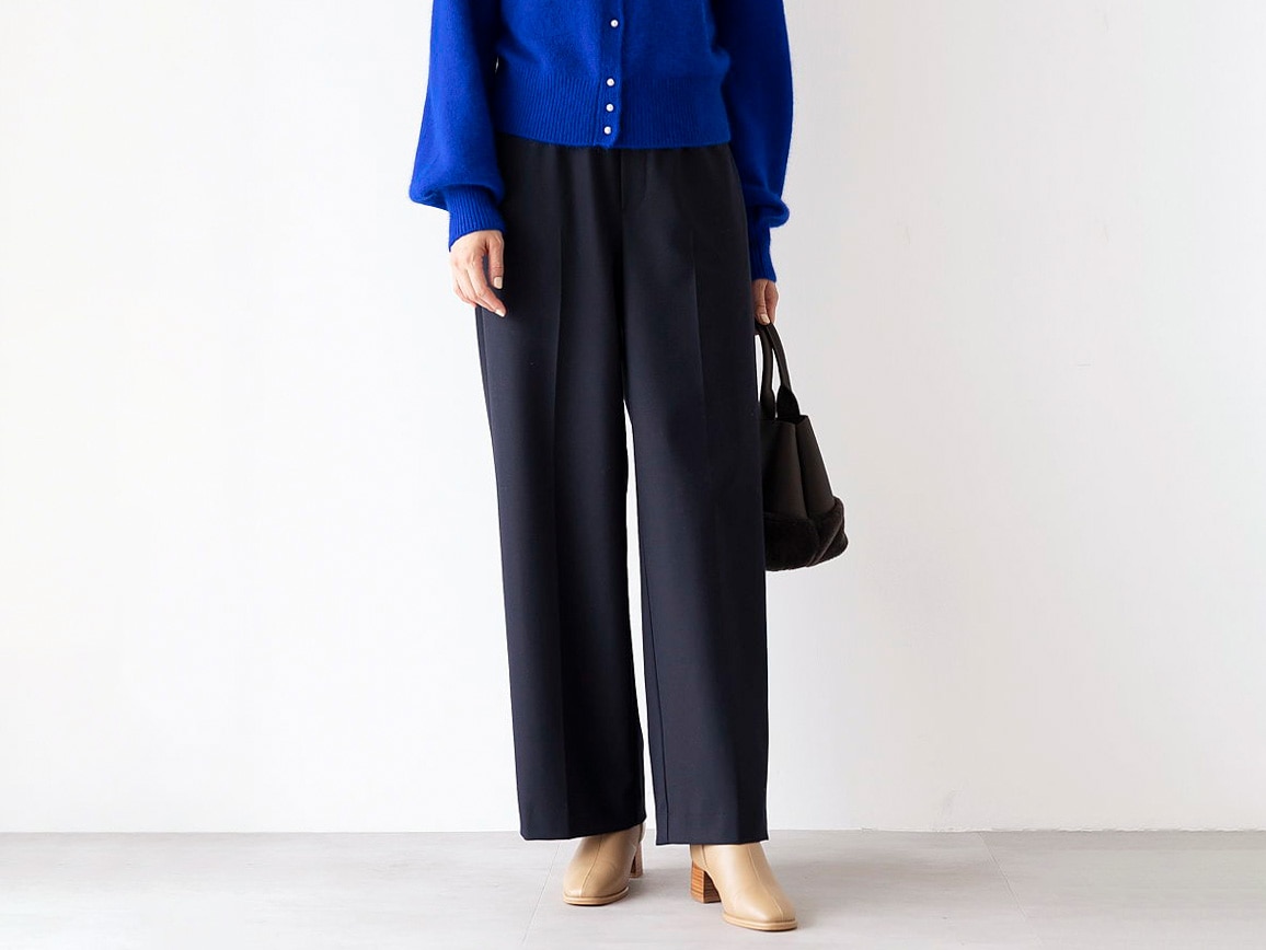 【plus】ストレッチクロップトワイドパンツ 【plus】ストレッチクロップトワイドパンツ