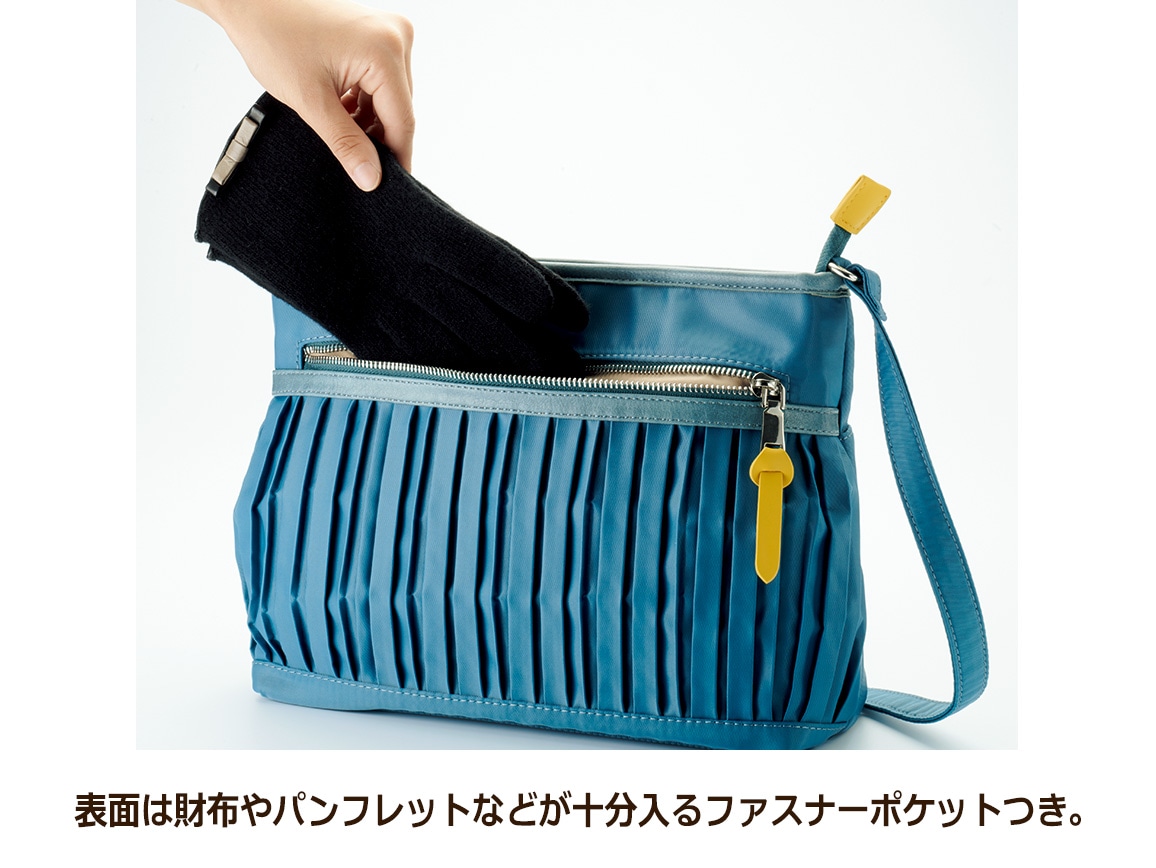 はっ水プリーツデザインショルダー はっ水プリーツデザインショルダー