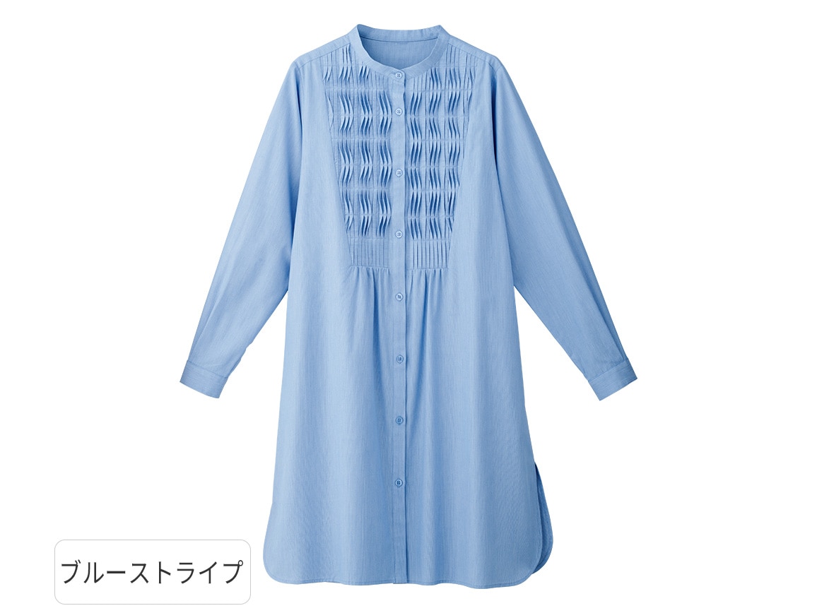 タック使いロングシャツ タック使いロングシャツ