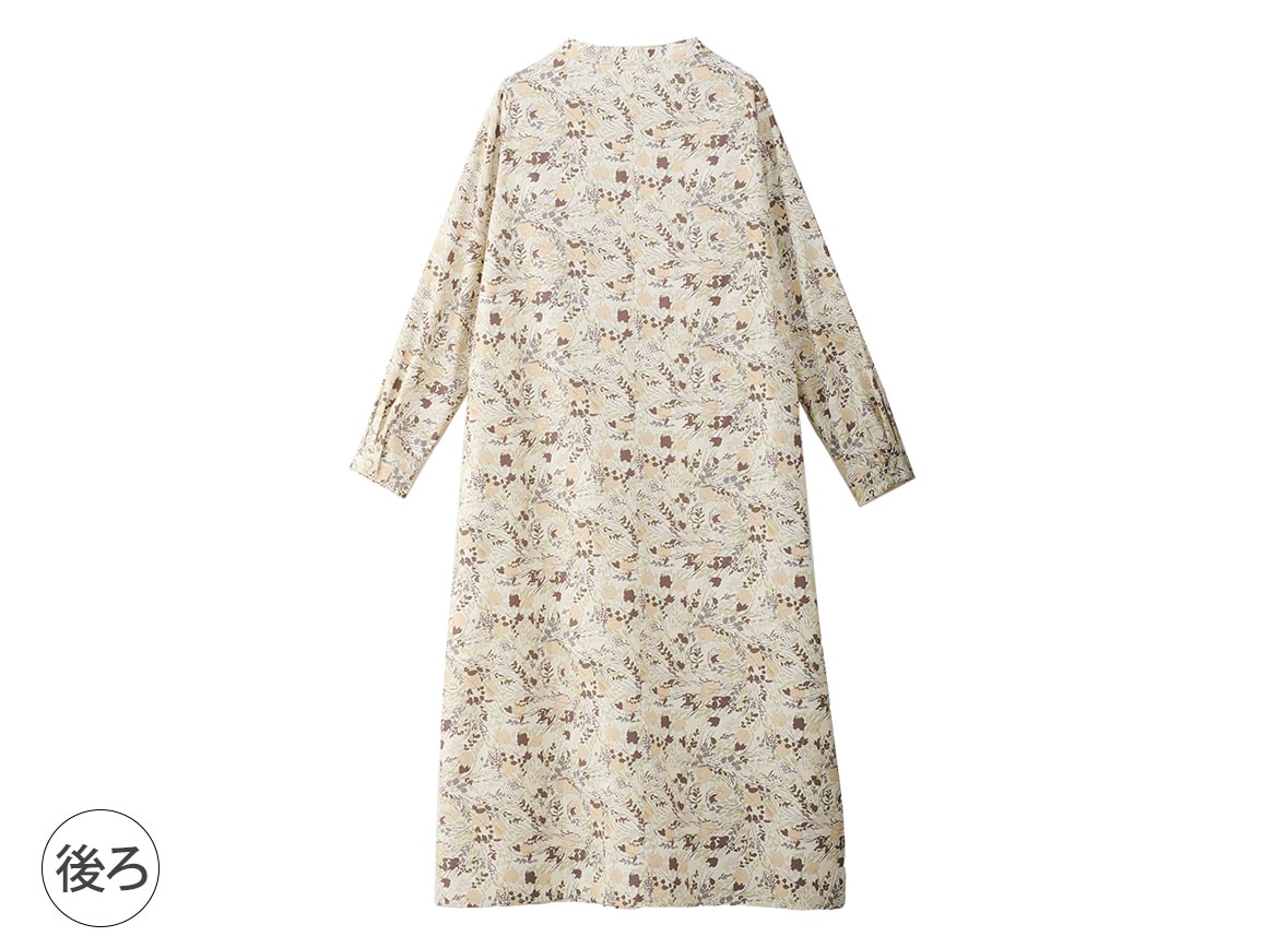 オーガニックコットン 北欧プリントワンピース 02 ｍ 61 ブルー系 公式 ハルメク通販サイト