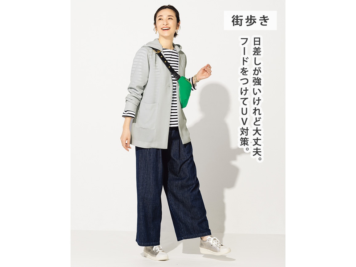 UVカットフードつきノーカラージャケット(02_M 62_ネイビー